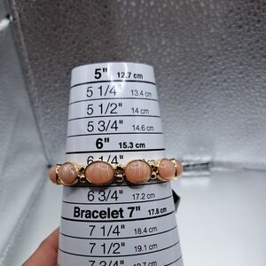 Nordstrom Rack Gold-Tone Peach Cabochon Stretch Bracelet